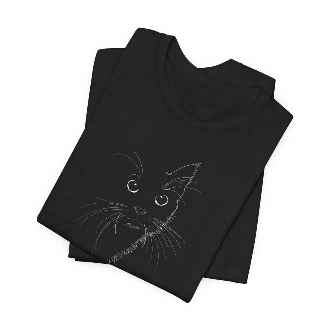 Curious Cat Line Art T-shirt | Minimalist Cat Design | Gift for Cat Lovers