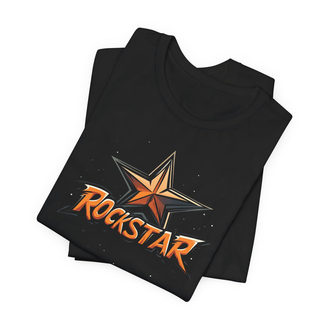 Rockstar T-Shirt | Black Cotton Tee with Bold Star Design and Graphic Text | Stylish and Comfortable Unisex Shirt