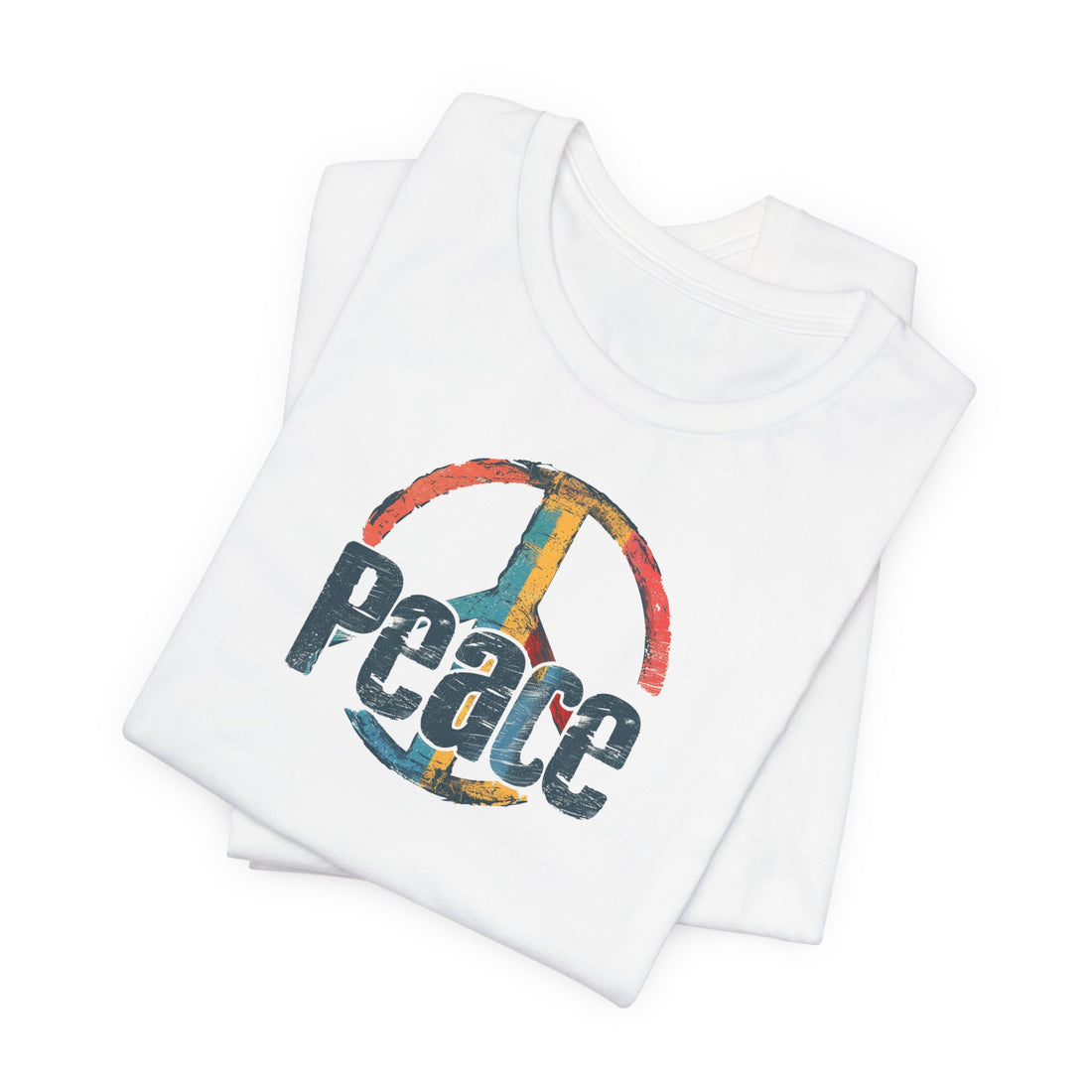 Vintage Peace Symbol T-shirt | Retro Distressed Design | Casual Statement Tee