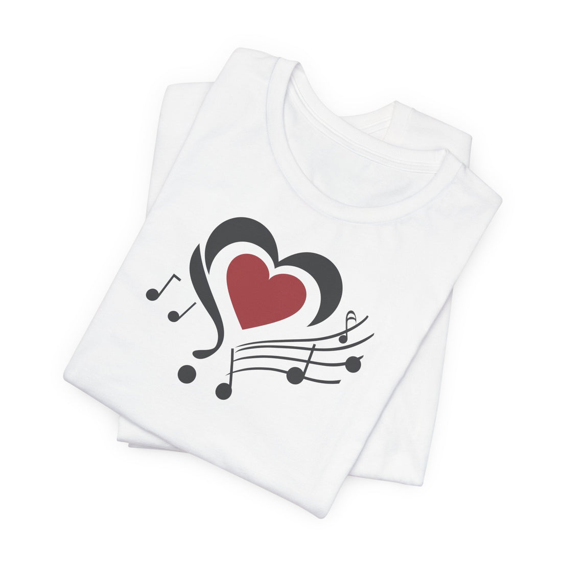 Heart & Music Notes T-shirt | Love for Music Design | Perfect Gift for Music Lovers