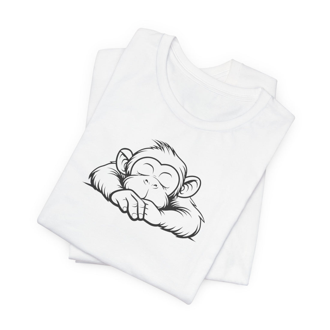 Sleepy Monkey T-shirt | Cute Animal Line Art Design | Fun Gift for Animal Lovers