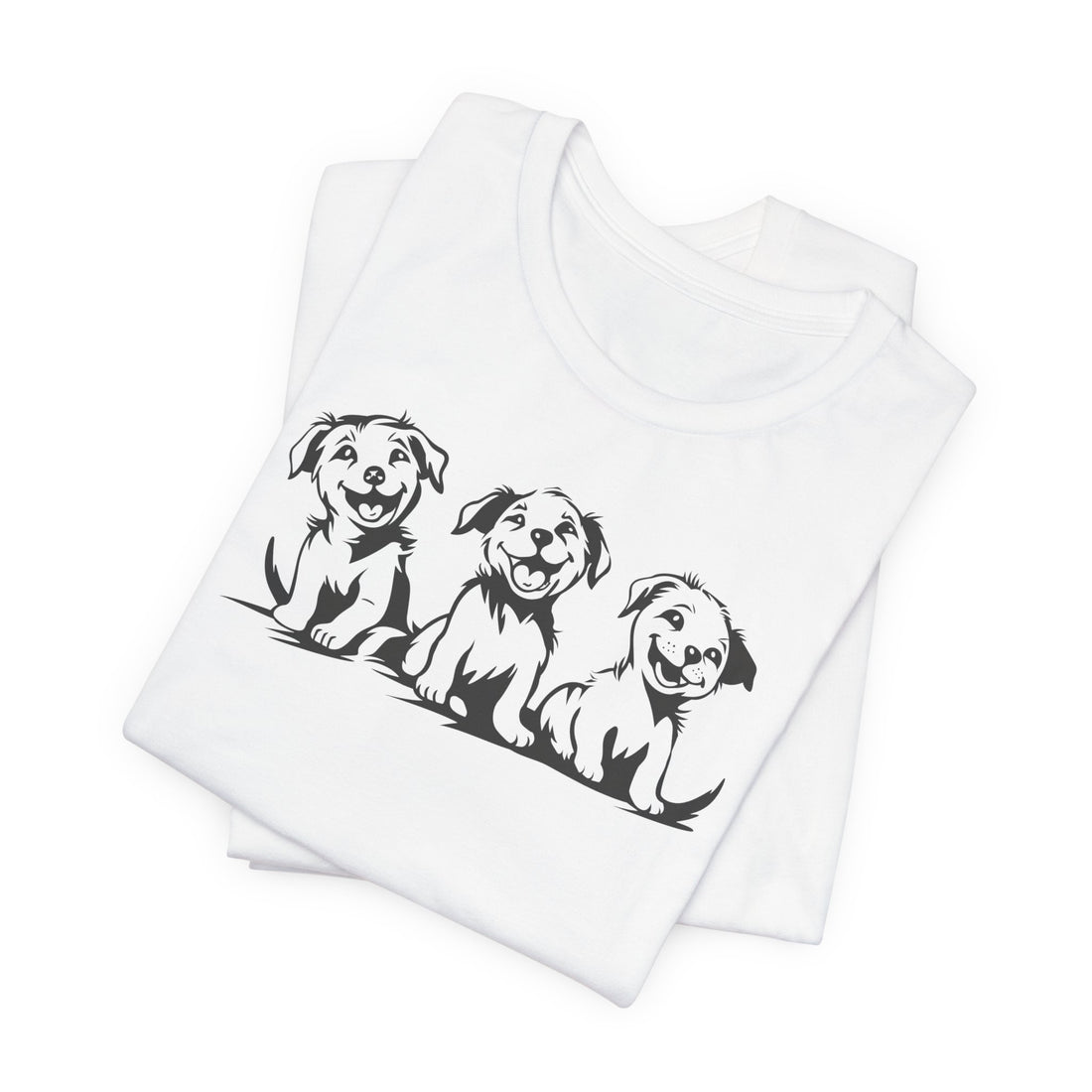 Happy Puppies T-shirt | Cute Dog Trio Design | Fun Gift for Dog Lovers