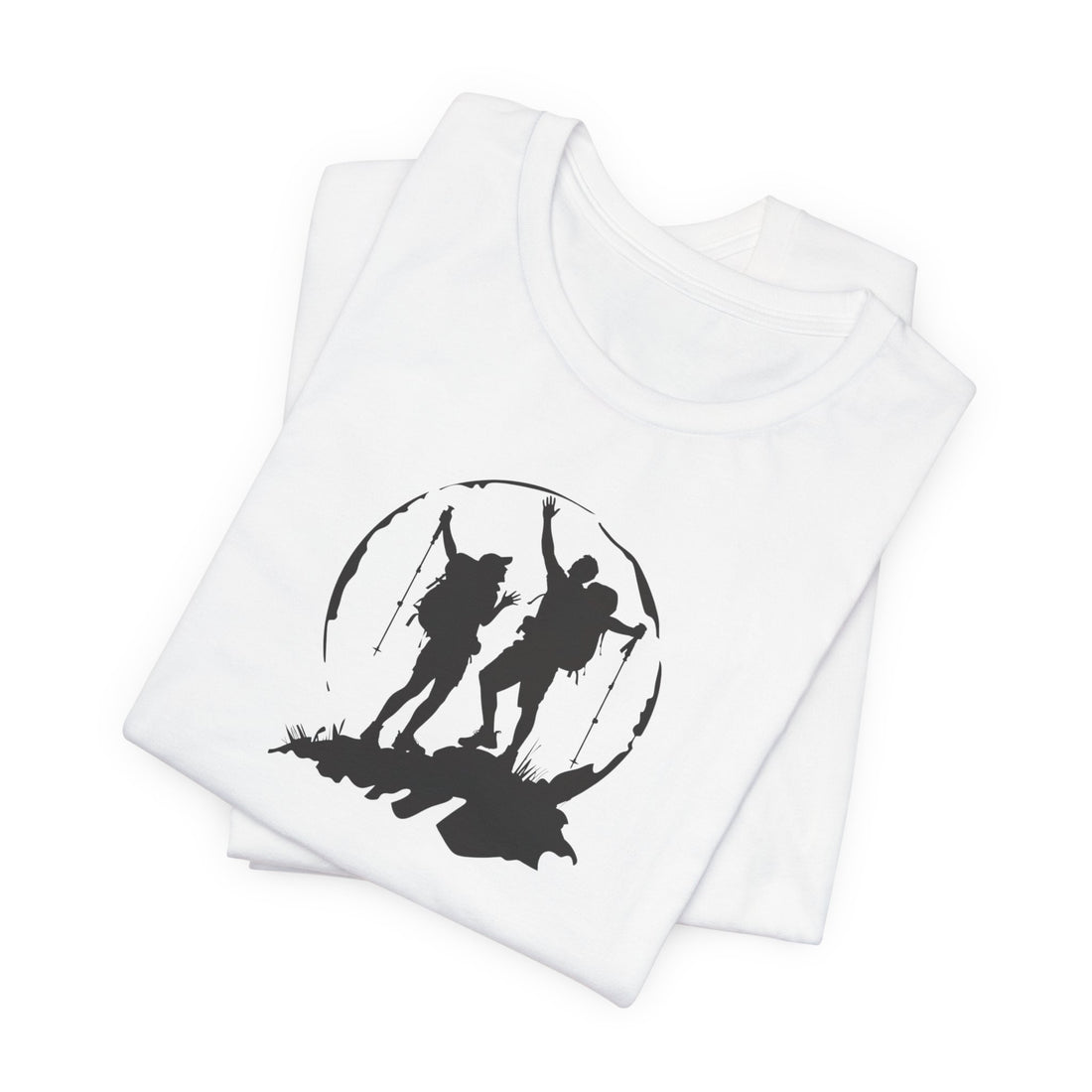 Hiking Adventure T-shirt | Bold Mountain Trek Silhouette Design | Outdoor Enthusiast Gift Tee