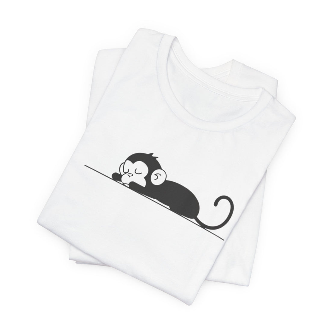 Sleeping Monkey T-shirt | Minimalist Animal Art | Fun and Casual Graphic Tee