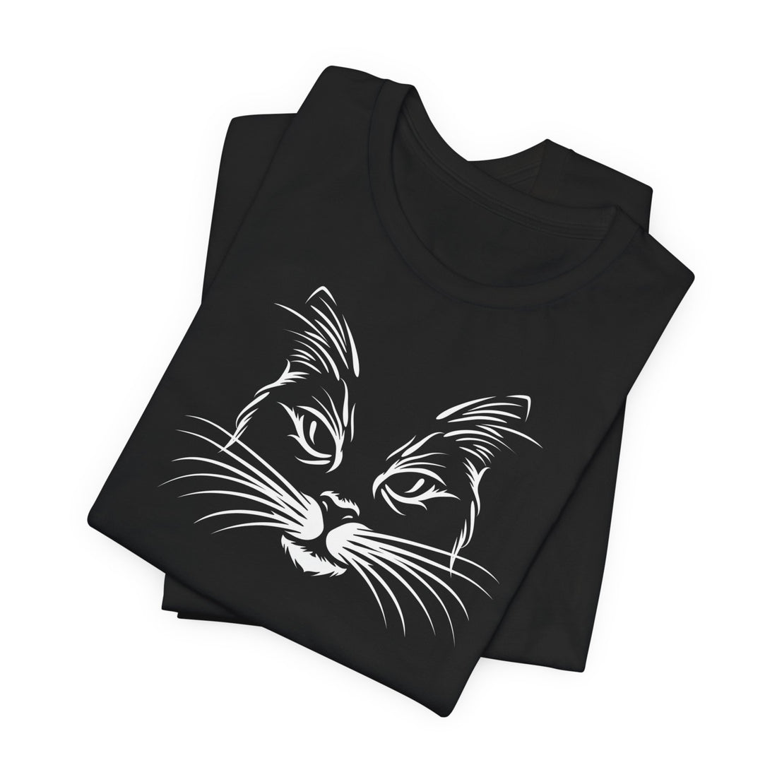 Mystical Cat Face T-shirt | Elegant Feline Design | Perfect Gift for Cat Lovers