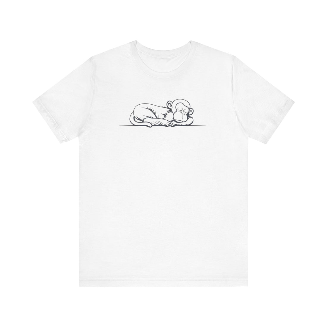 Sleeping Baby Monkey T-shirt | Minimalist Line Art | Casual Animal Graphic Tee