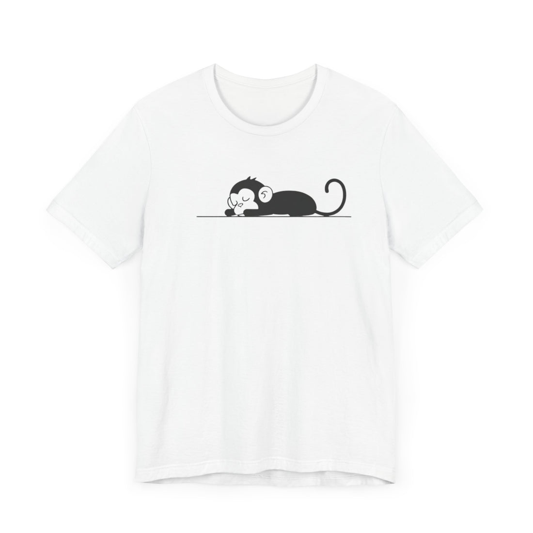 Sleeping Monkey T-shirt | Minimalist Animal Art | Fun and Casual Graphic Tee