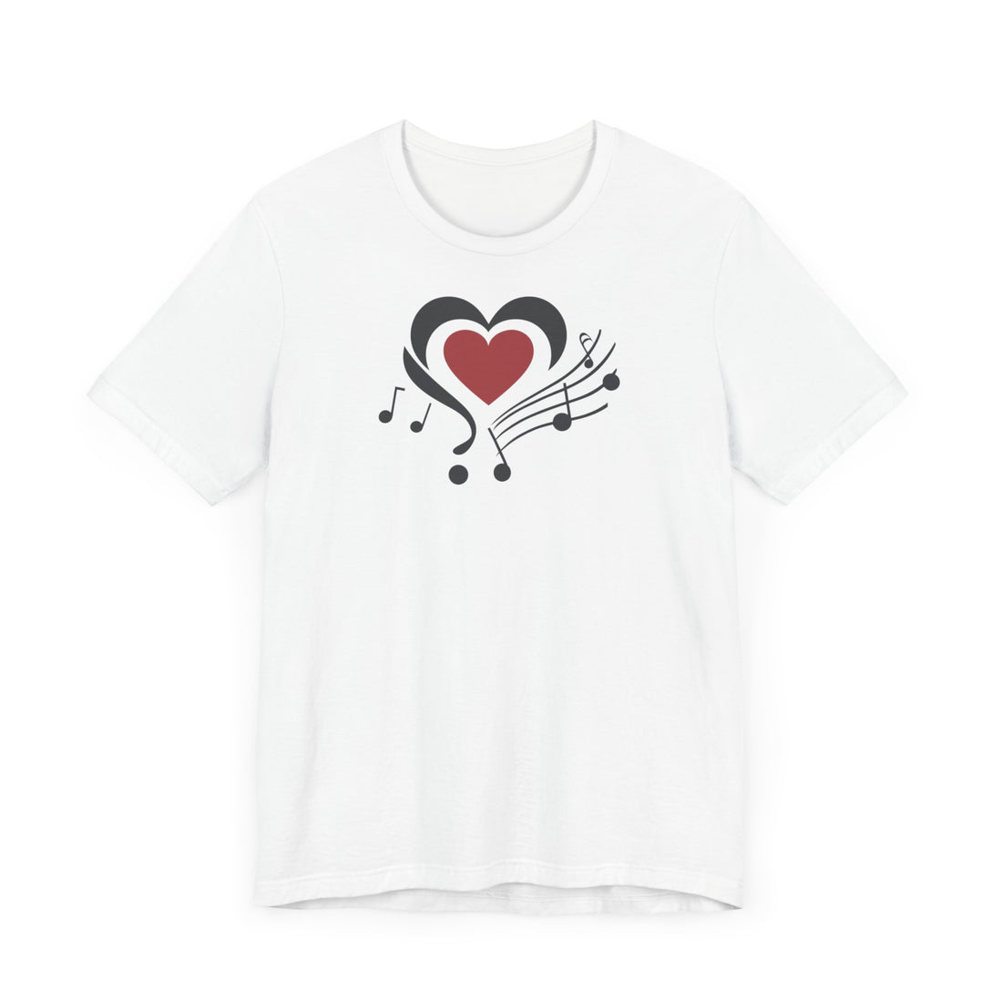 Heart & Music Notes T-shirt | Love for Music Design | Perfect Gift for Music Lovers