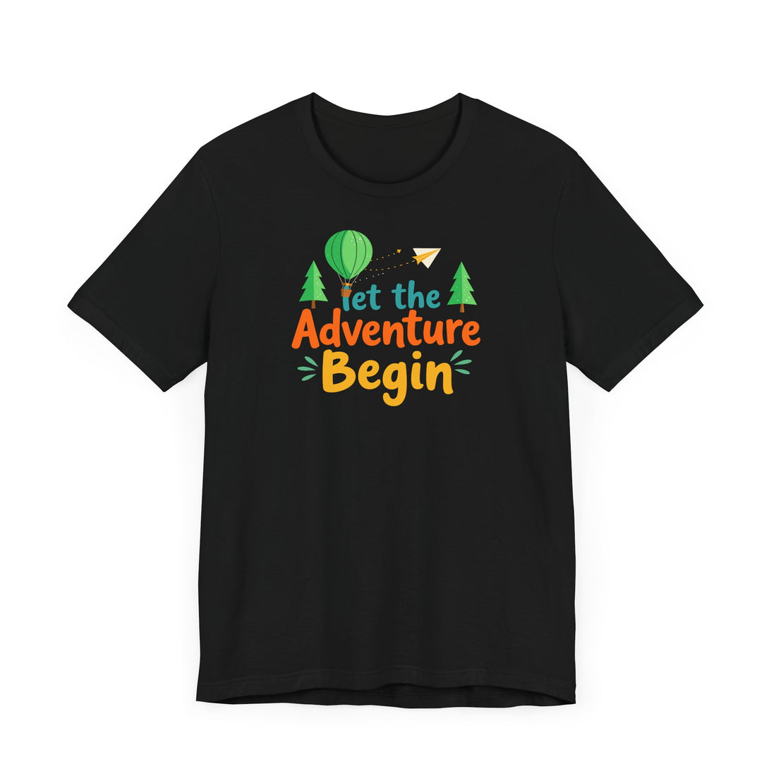 Let-the-Adventure-Begin-T-Shirt - Travel-Explorer-Tee - Adventure-Enthusiast-Shirt - Wanderlust-Graphic-Tee - Outdoor-Journey-Shirt - Unisex-Black-Tshirt