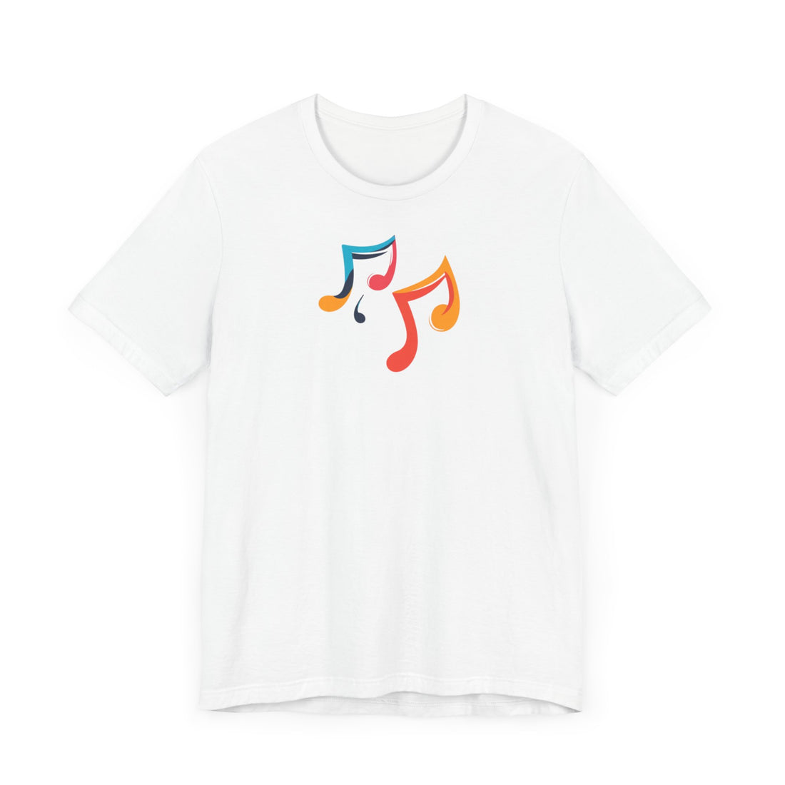 Colorful Music Notes T-Shirt | White Cotton Tee with Vibrant Musical Design | Stylish and Comfortable Unisex Shirt