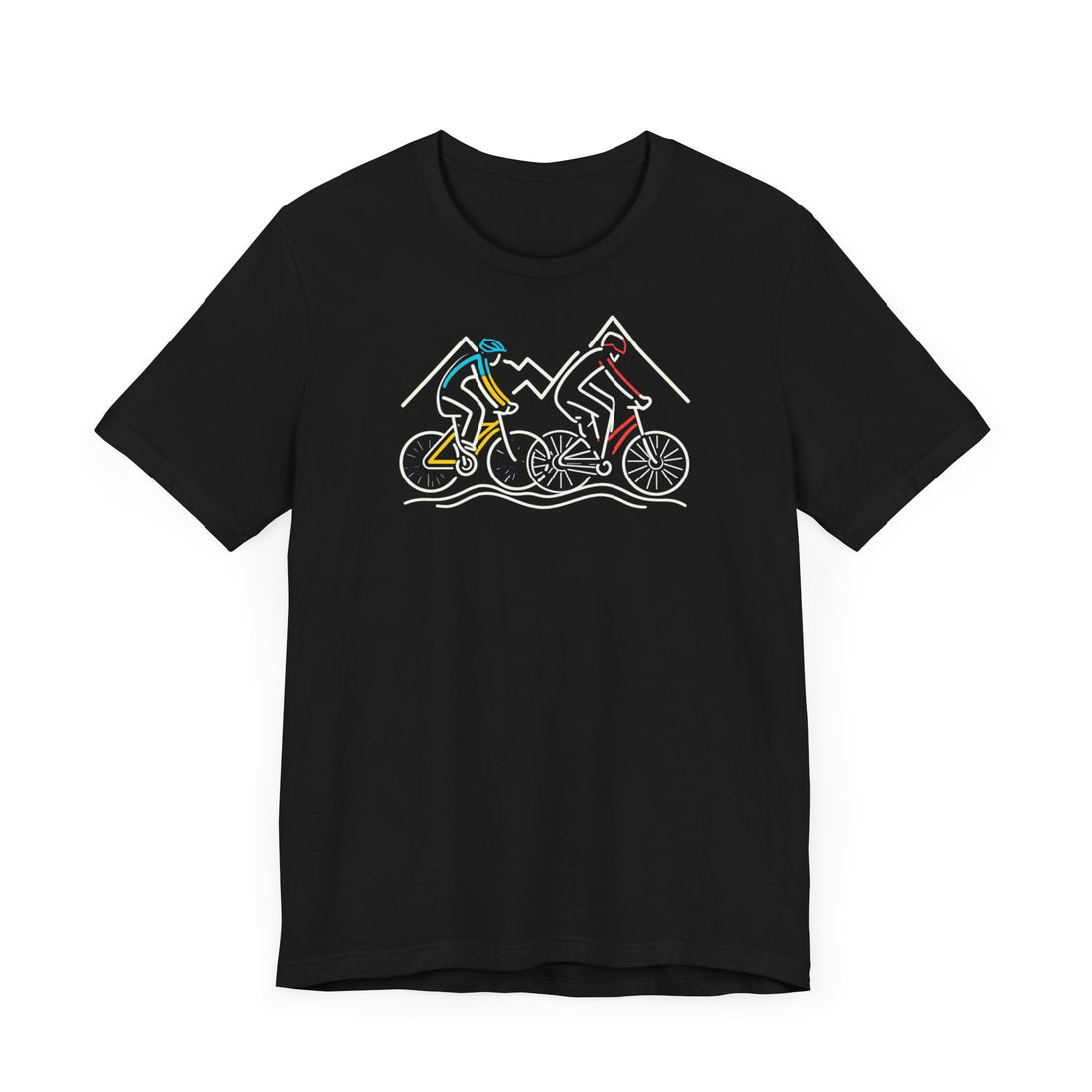 Mountain Biking T-Shirt | Line Art Cyclist Tee | Adventure Cycling Shirt | Minimalist Bike Design | Perfect Gift for Biking Enthusiasts