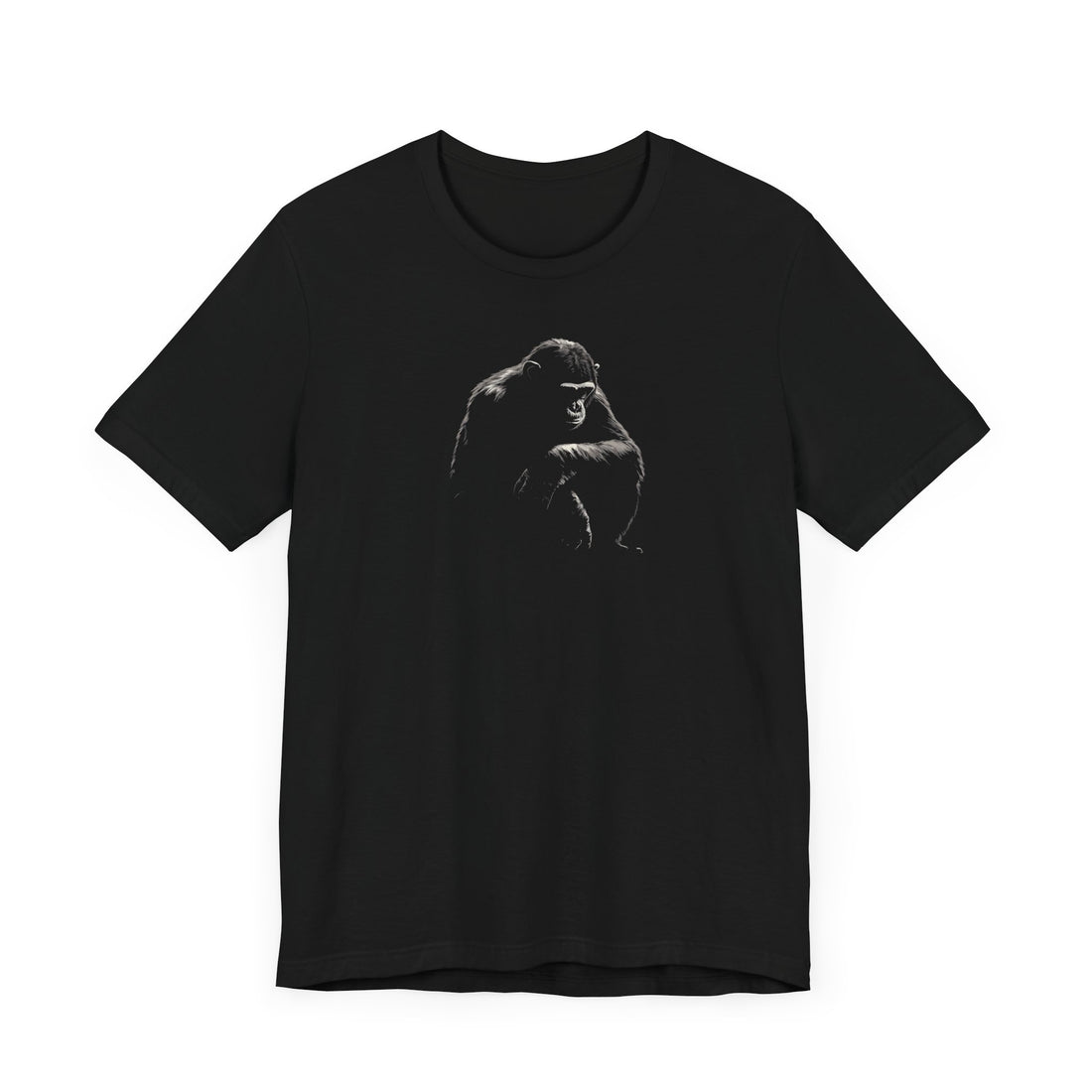 Gorilla Shadow Art T-Shirt | Black Cotton Tee with Bold Primal Design | Comfortable and Stylish Unisex Shirt