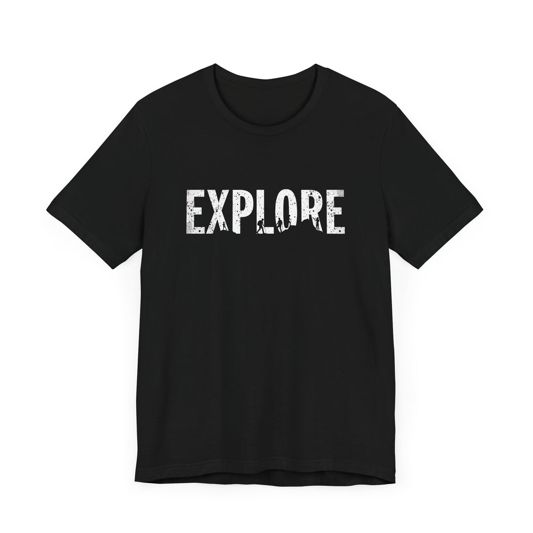 Explore-Adventure-T-Shirt - Hiking-Graphic-Tee - Outdoor-Enthusiast-Black-Cotton-Shirt