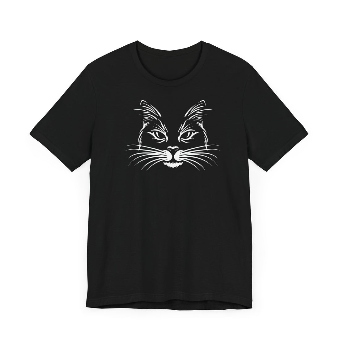 Mystical Cat Face T-shirt | Elegant Feline Design | Perfect Gift for Cat Lovers