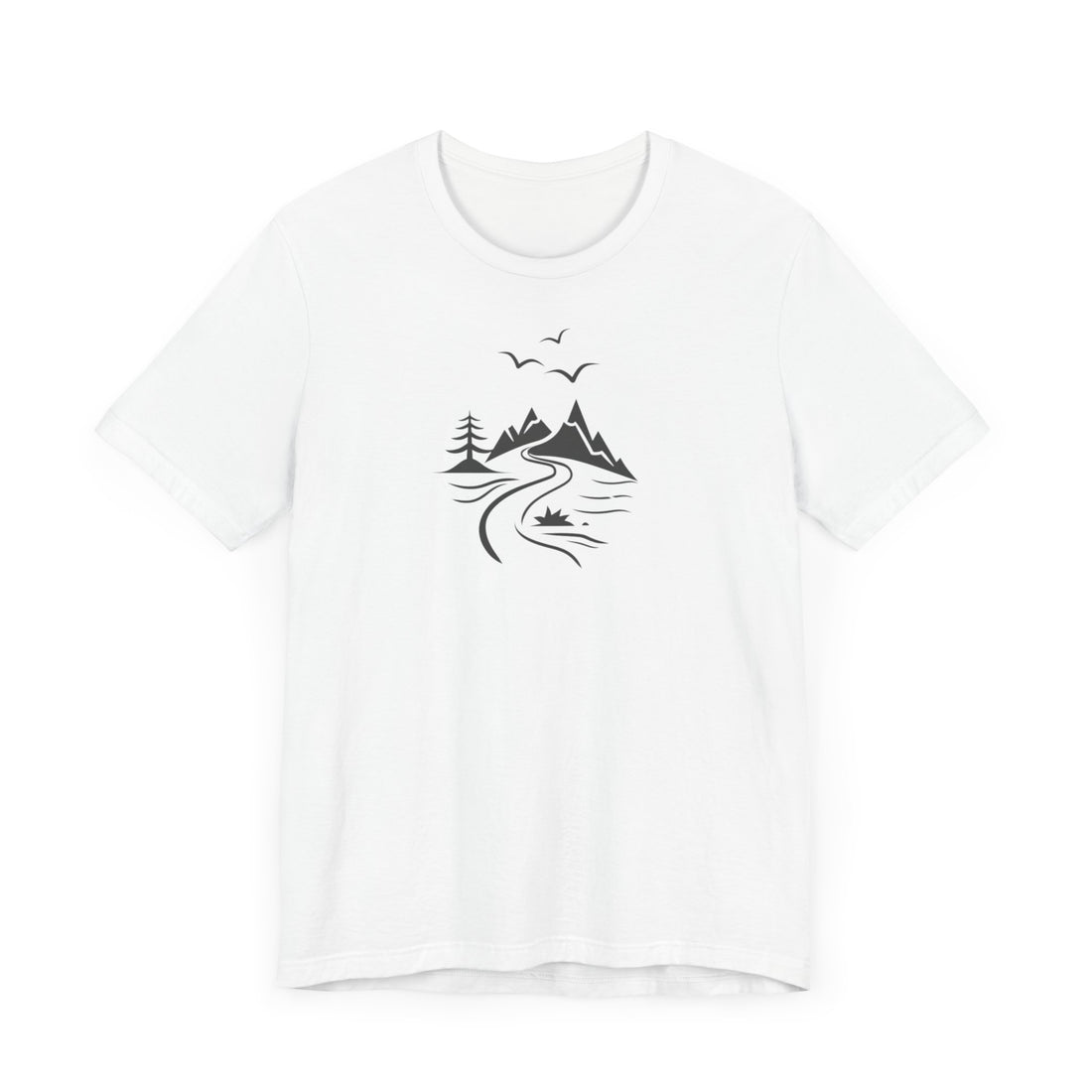 Mountain River Adventure T-shirt | Minimalist Nature Design | Outdoor Enthusiast Gift Tee