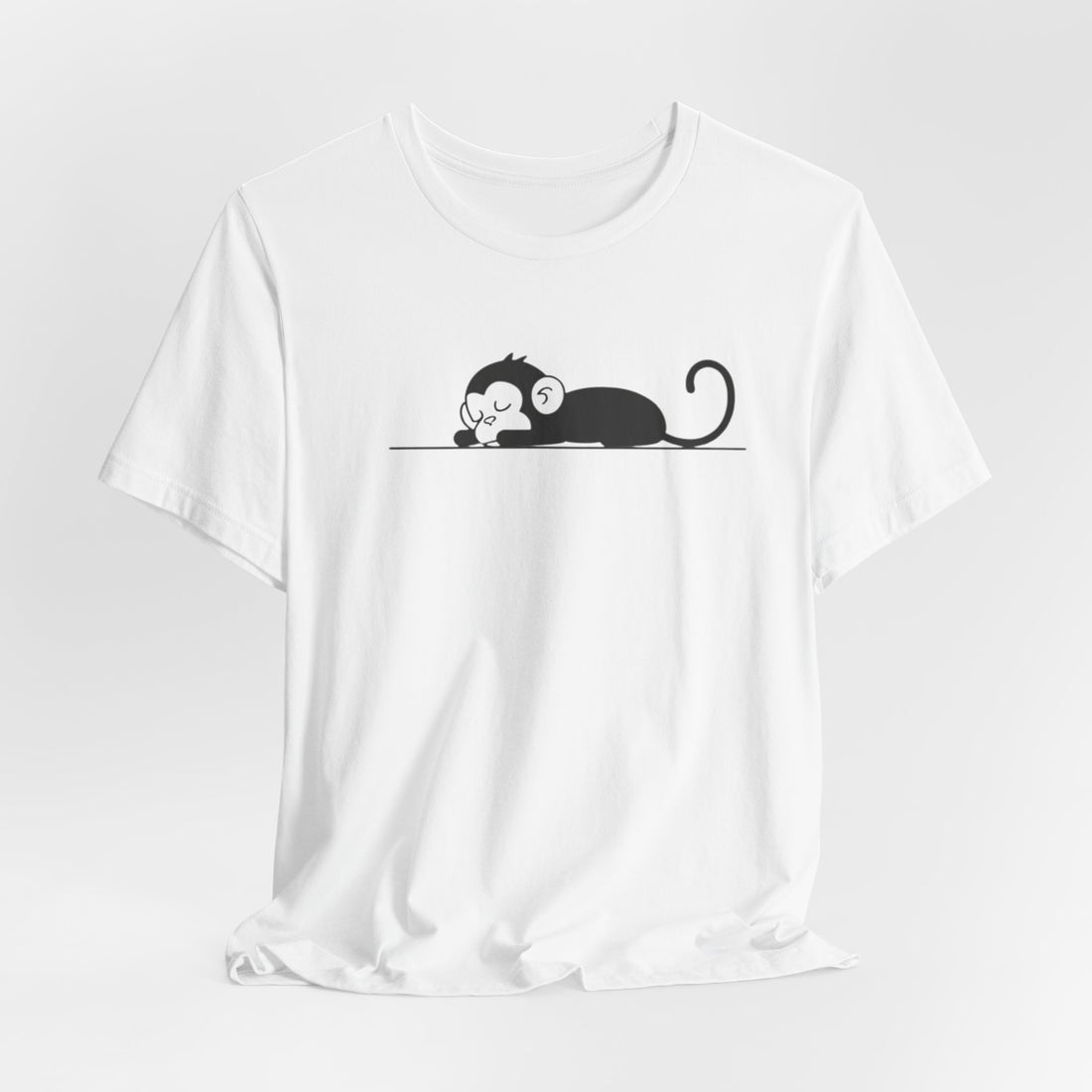 Sleeping Monkey T-shirt | Minimalist Animal Art | Fun and Casual Graphic Tee