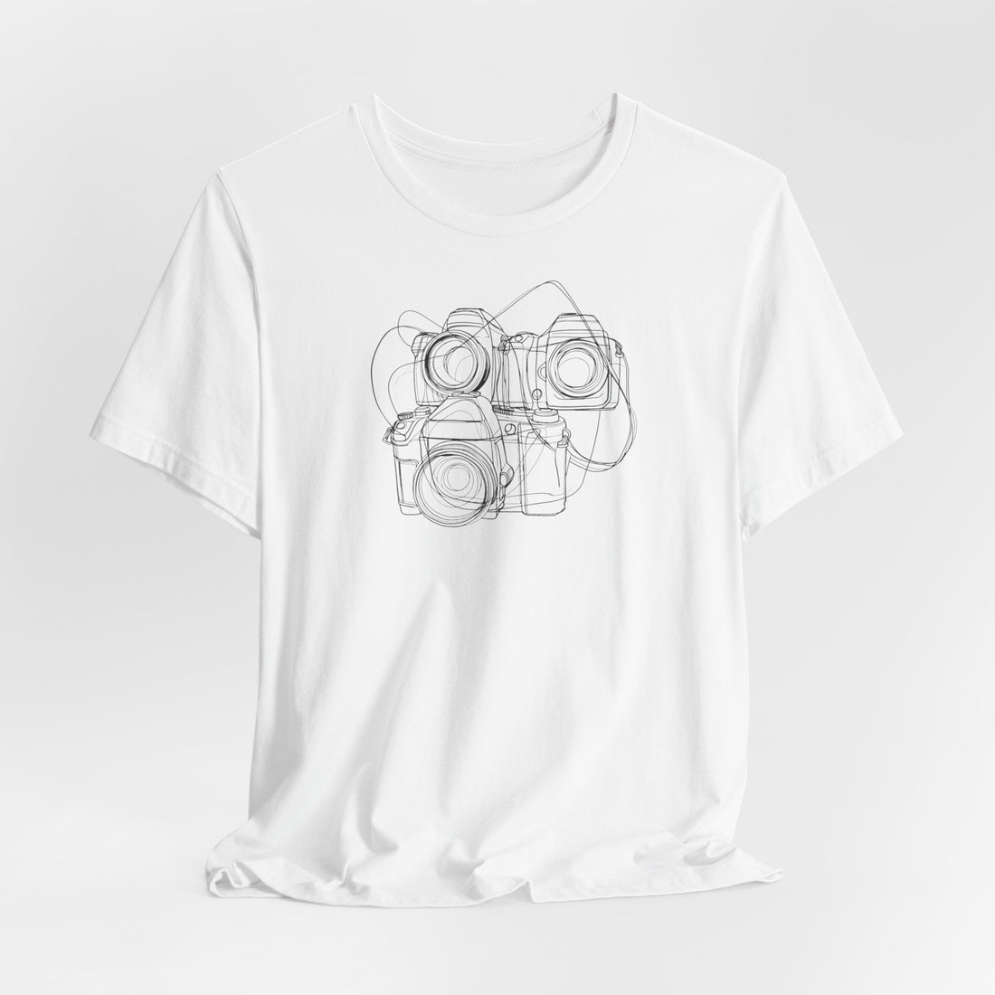 Retro Camera Sketch T-shirt | Minimalist Photography Design | Photographer Gift Tee