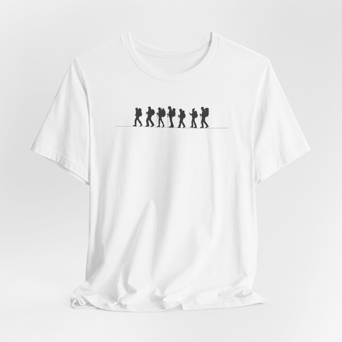 Minimalist Hiking T-shirt | Adventure Silhouette Design | Hiker Gift Tee