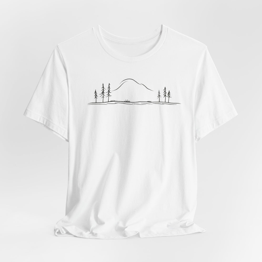 Minimalist Mountain Line Art T-shirt | Nature Landscape Design | Outdoor Lover Gift Tee