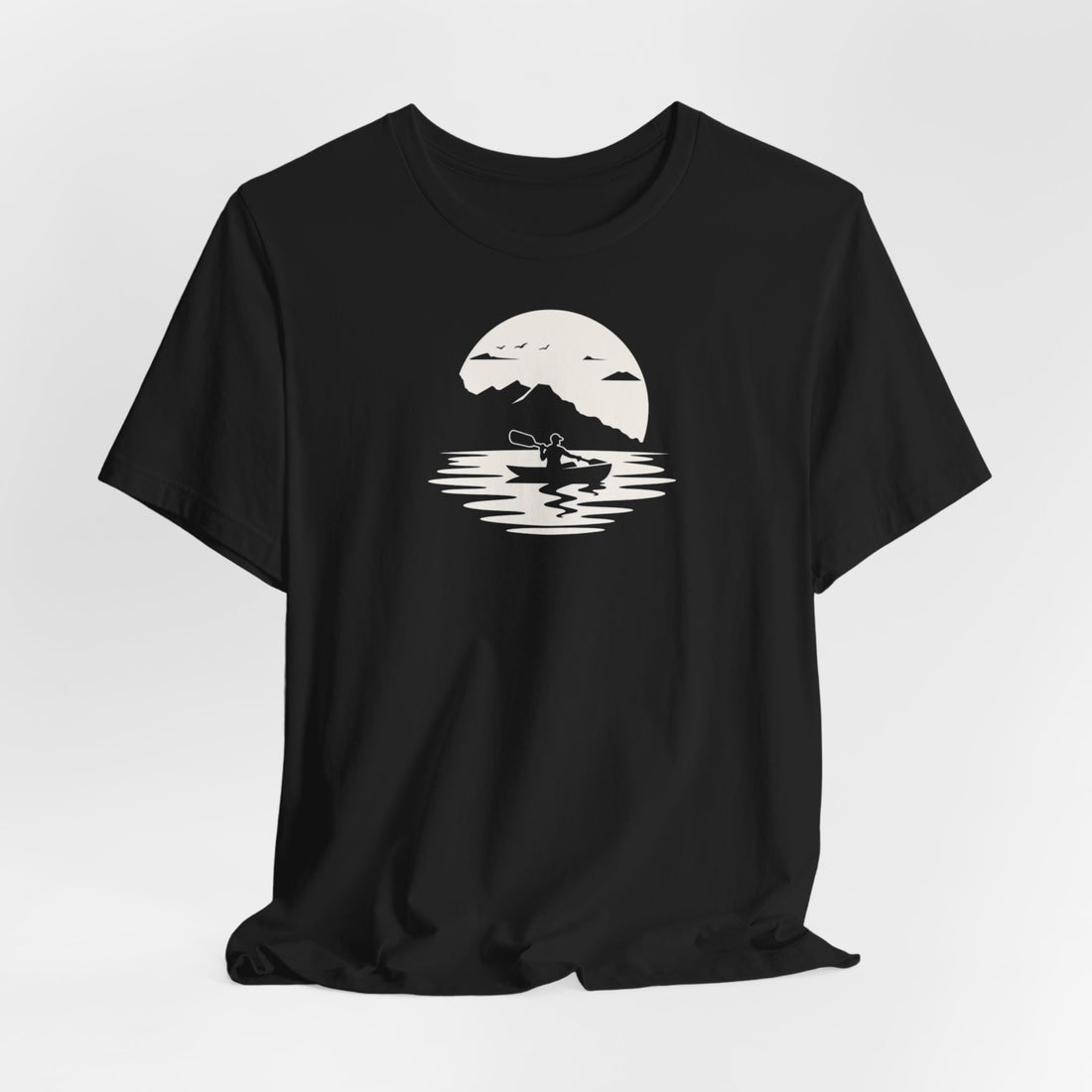 Kayaking Under the Moon T-shirt | Adventure Silhouette Design | Outdoor Enthusiast Gift Tee