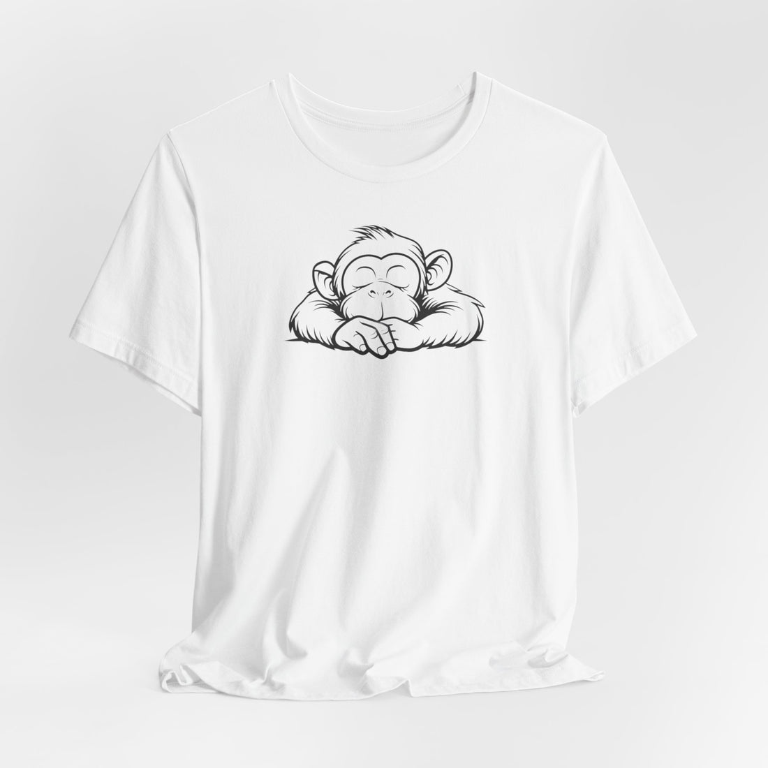 Sleepy Monkey T-shirt | Cute Animal Line Art Design | Fun Gift for Animal Lovers