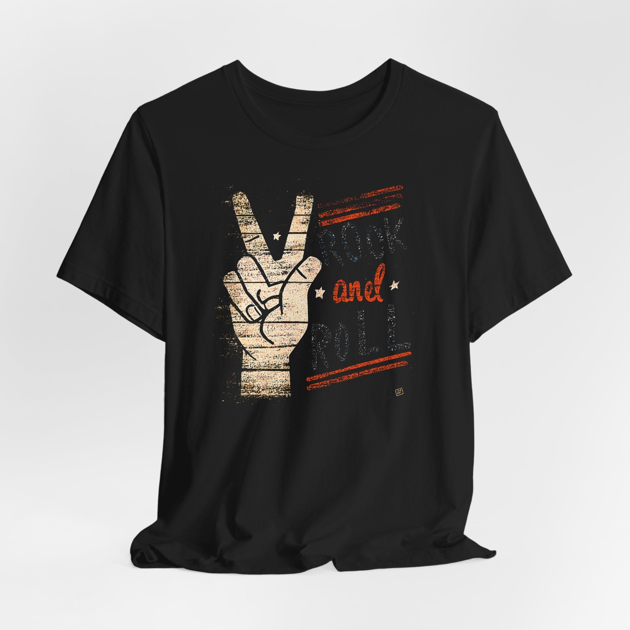 Rock and Roll T-Shirt – Vintage Peace Sign Graphic Tee