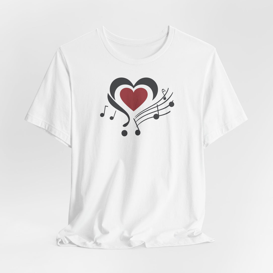 Heart & Music Notes T-shirt | Love for Music Design | Perfect Gift for Music Lovers