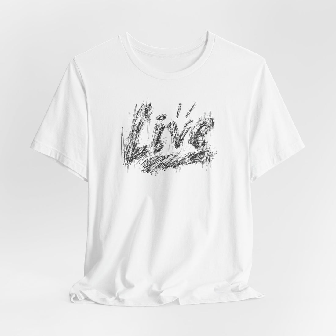 Live Boldly T-shirt | Sketchy Hand-Drawn Text Design | Motivational Gift Tee