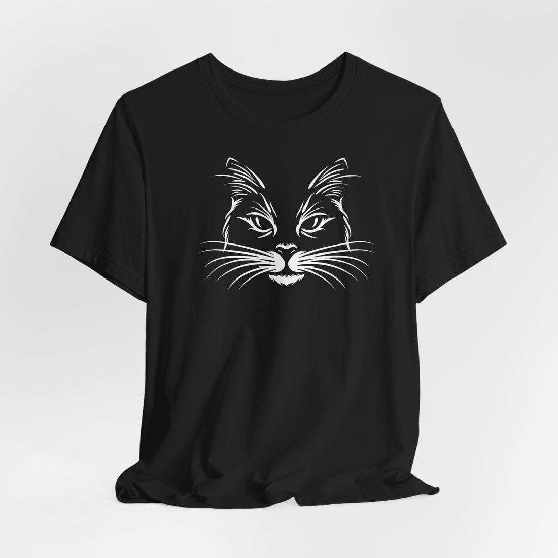 Mystical Cat Face T-shirt | Elegant Feline Design | Perfect Gift for Cat Lovers