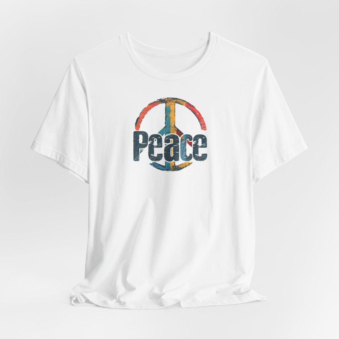 Vintage Peace Symbol T-shirt | Retro Distressed Design | Casual Statement Tee