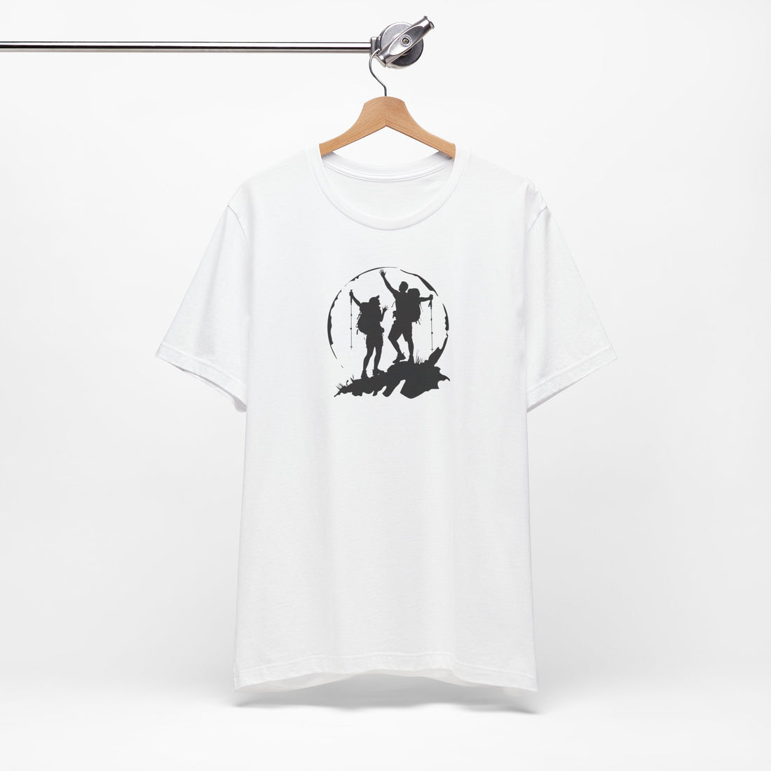 Hiking Adventure T-shirt | Bold Mountain Trek Silhouette Design | Outdoor Enthusiast Gift Tee