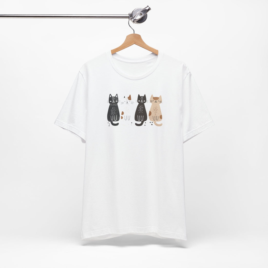 Cute Cat Lineup T-shirt | Adorable Feline Art Design | Cat Lover Gift Tee