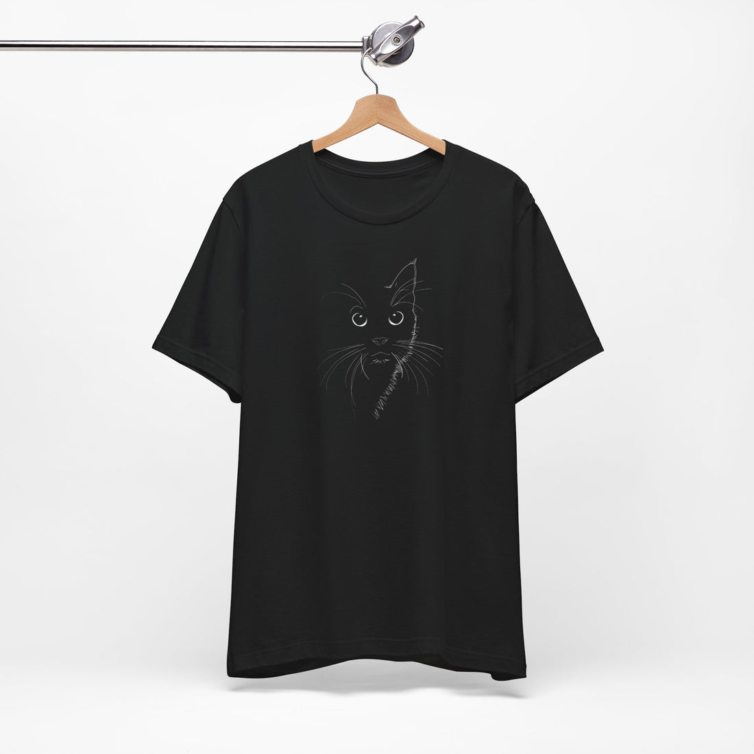 Curious Cat Line Art T-shirt | Minimalist Cat Design | Gift for Cat Lovers