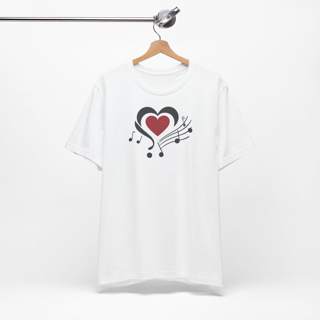 Heart & Music Notes T-shirt | Love for Music Design | Perfect Gift for Music Lovers