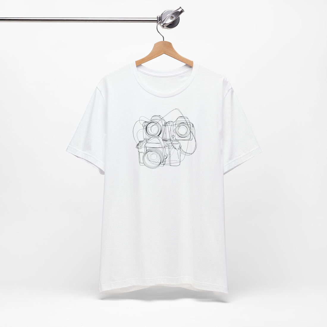 Retro Camera Sketch T-shirt | Minimalist Photography Design | Photographer Gift Tee