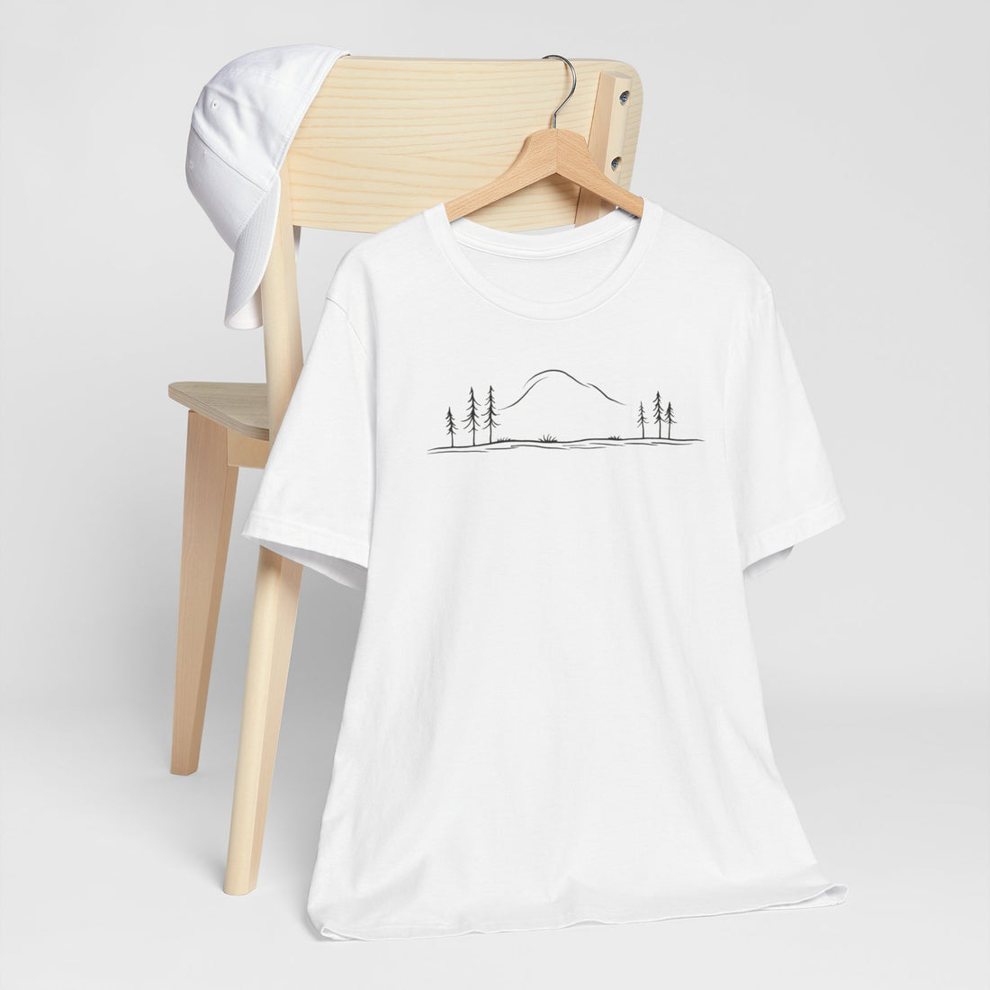 Minimalist Mountain Line Art T-shirt | Nature Landscape Design | Outdoor Lover Gift Tee