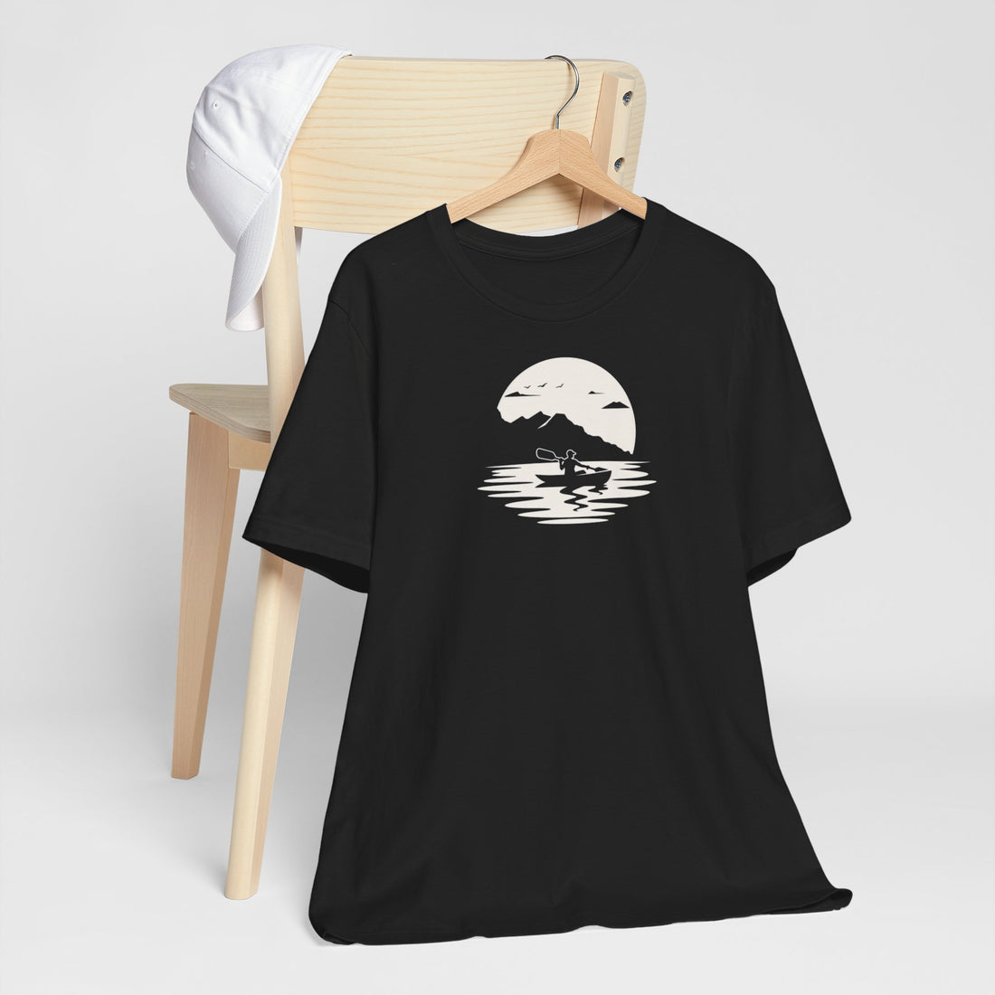 Kayaking Under the Moon T-shirt | Adventure Silhouette Design | Outdoor Enthusiast Gift Tee