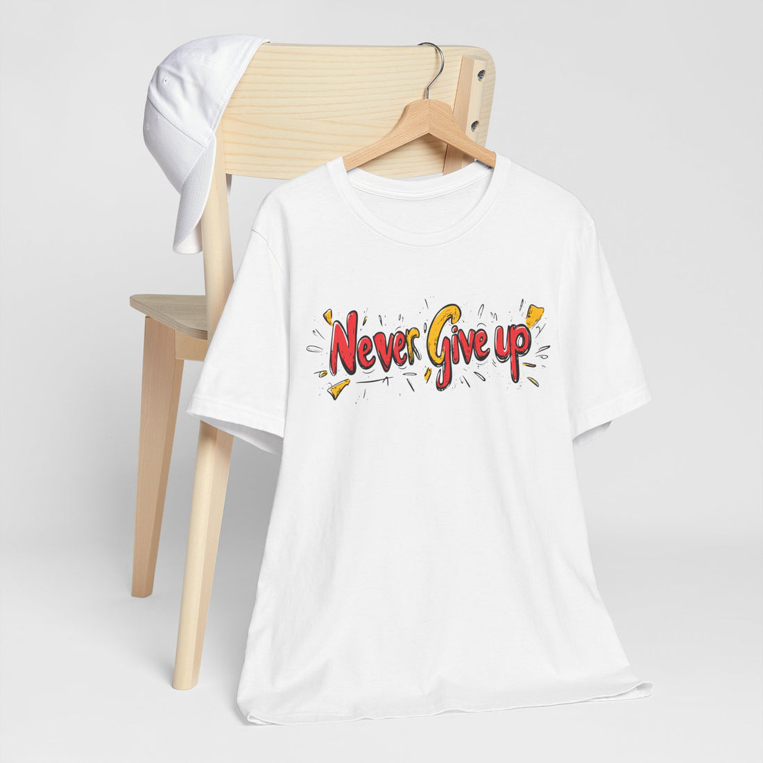 Never Give Up" T-Shirt | Motivational Shirt | Inspirational Gift for All Ages | Positive Quote Tee | Perfect for Gym, Casual Wear, or Gifts