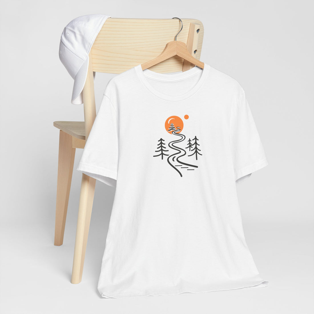 Minimalist Sunset Forest T-shirt | Nature Adventure Design | Outdoor Lover Gift Tee