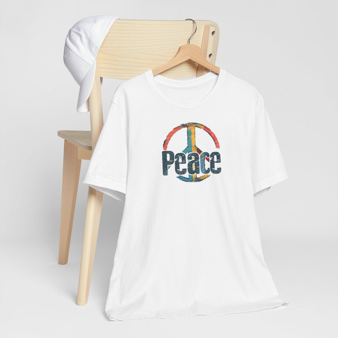 Vintage Peace Symbol T-shirt | Retro Distressed Design | Casual Statement Tee