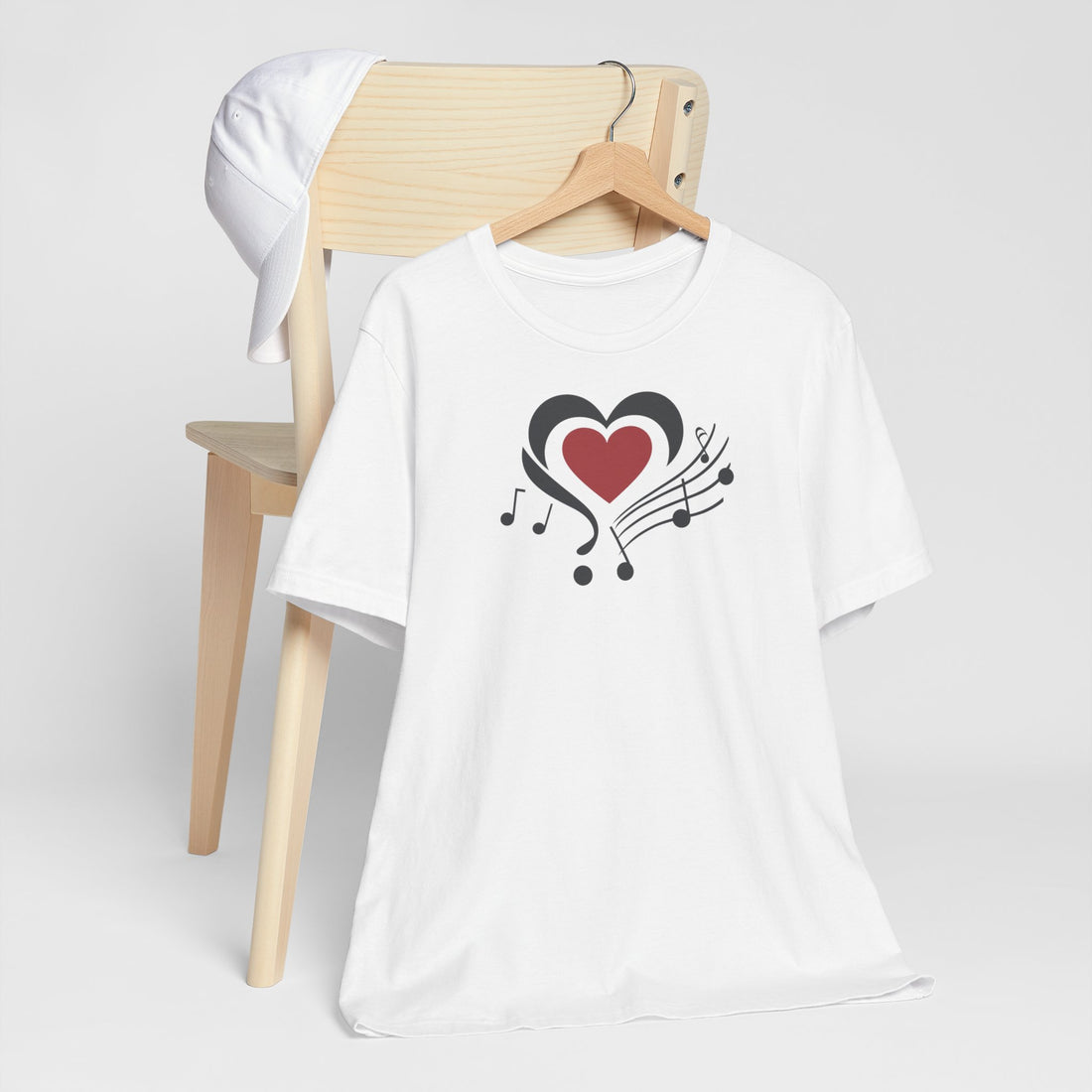 Heart & Music Notes T-shirt | Love for Music Design | Perfect Gift for Music Lovers