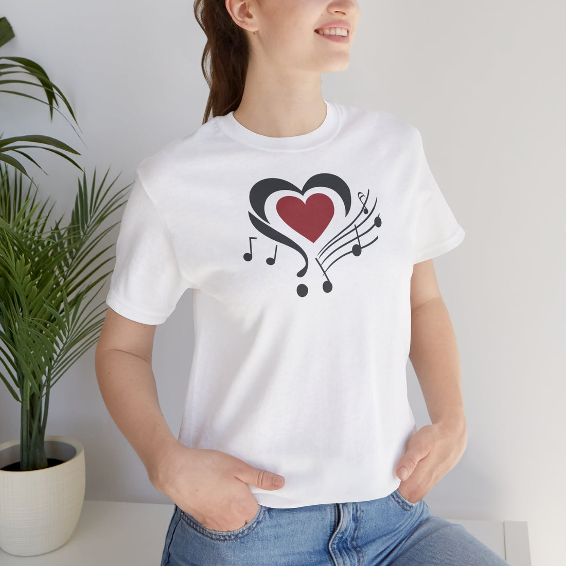 Heart & Music Notes T-shirt | Love for Music Design | Perfect Gift for Music Lovers