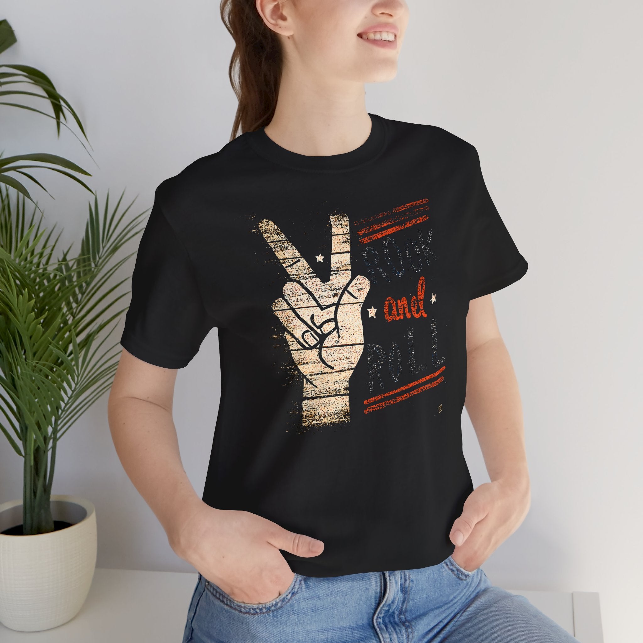 Rock and Roll T-Shirt – Vintage Peace Sign Graphic Tee