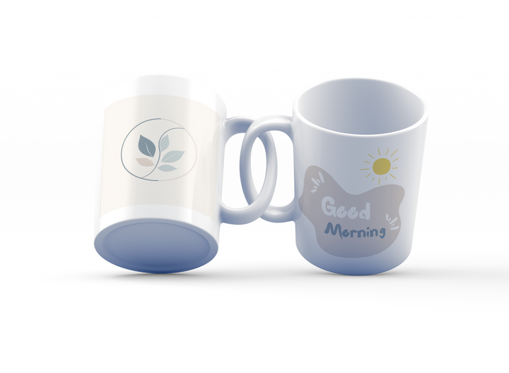 "Good Morning" Minimalist Nature-Inspired Mug – Double-Sided Ceramic Coffee Mug 11 oz (325 ml) – Dishwasher & Microwave Safe – Designed for Nature Enthusiasts and Coffee Lovers