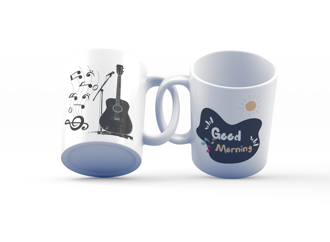 Good Morning Guitar Mug | Acoustic Music Lover’s Coffee Cup | Start Your Day with Rhythm