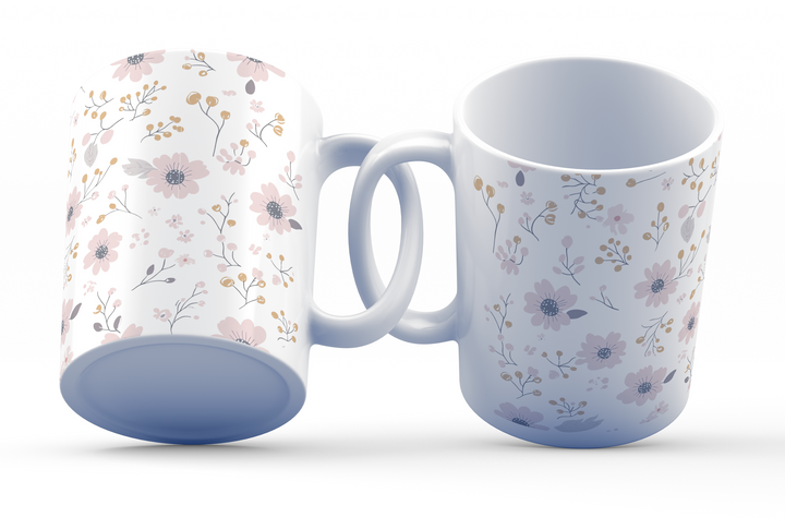 Floral Elegance Coffee Mug | 11 oz Ceramic Mug with Pastel Flower Pattern | Nature-Inspired Coffee Cup for Home, Office, Tea, and Hot Chocolate | Stylish and Durable Drinkware for Everyday Use