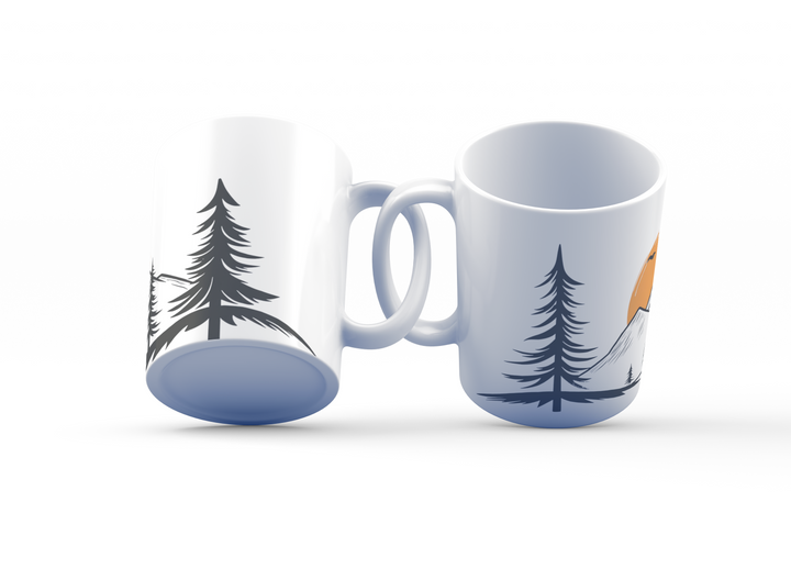 Mountain Sunrise Adventure Mug | Scenic Nature Design for Outdoor Lovers