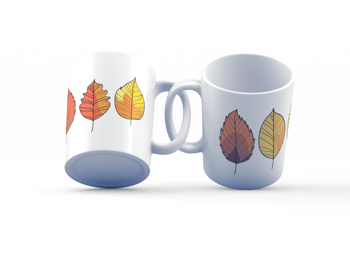 Autumn Leaves Mug Set | Fall Season Inspired Drinkware | Cozy Coffee Mugs for Fall Lovers