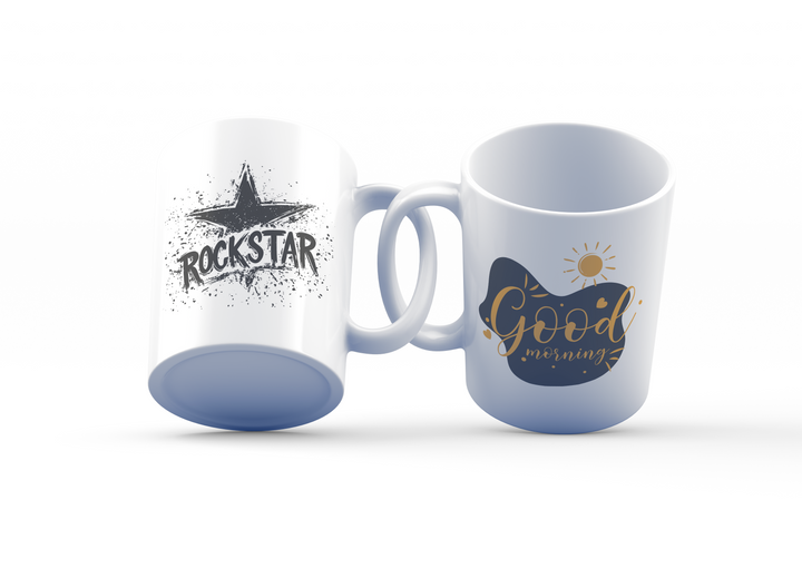 Good Morning Rockstar Mug Set | Bold "Rockstar" & Good Morning Design | Perfect for Music Lovers