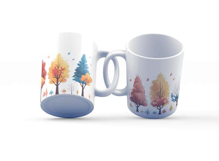 Colorful Seasons Mug Set | Enchanting Tree Design | Perfect for Nature Lovers